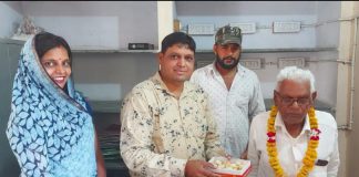 Celebrating the birthday of Senior Veteran Senior Clerk Trilok Chand Verma