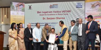 Vice Chancellor Professor Sanjeev Sharma honored with IASTAM Award for his outstanding work in Surgical System Medicine